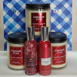 BATH & BODY WORKS 'CINNAMON STICK' CANDLES & ROOM SPRAY 5-PIECE HOME GIFT SET
